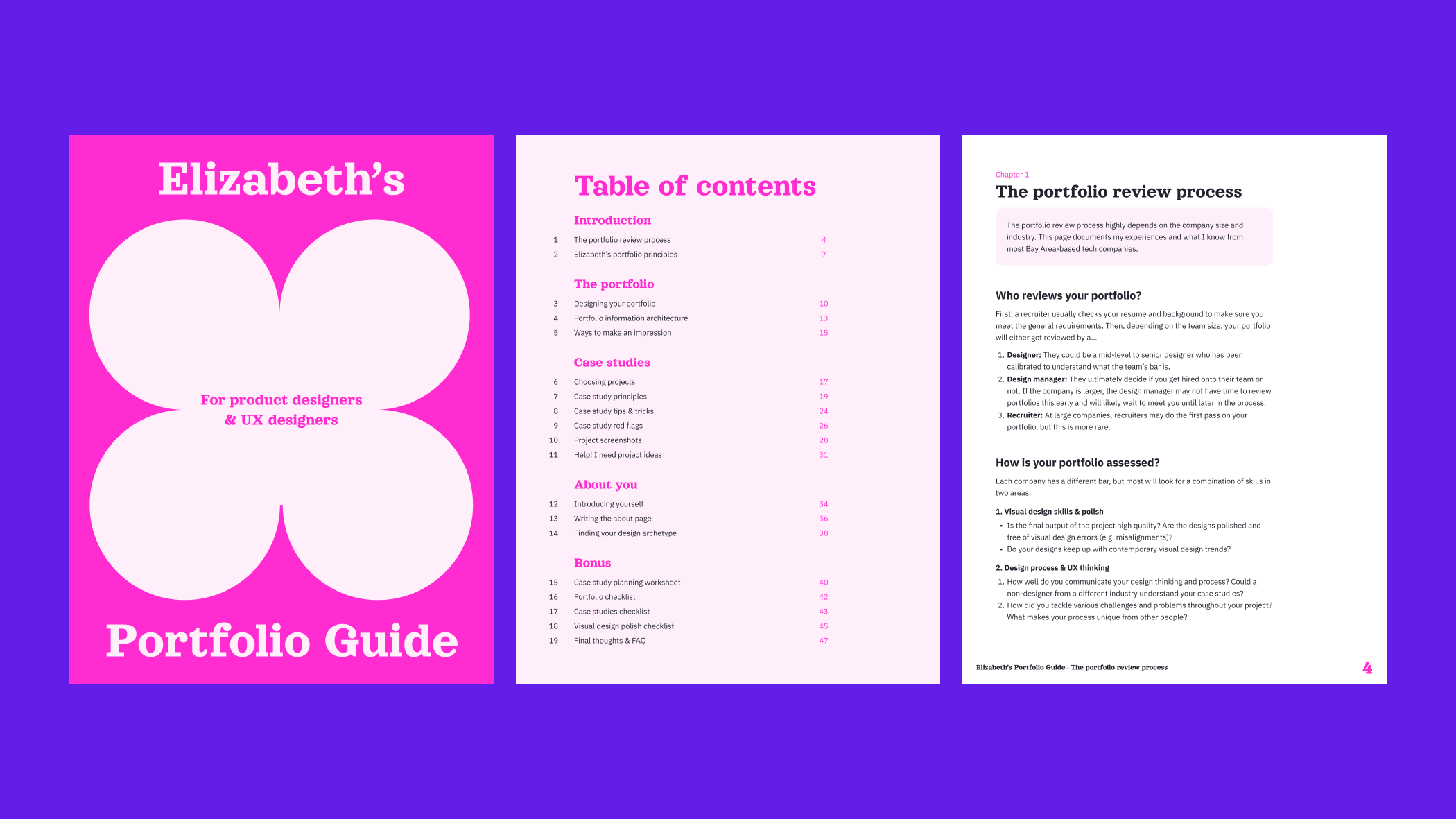 elizabeth's portfolio guide